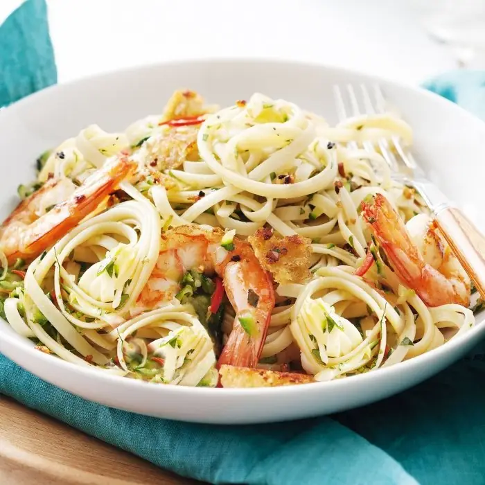 Chilli prawn linguine (Italian Pasta)